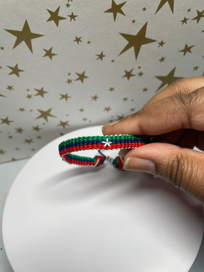 (FLAG) Single Flat Kumihimo Bracelet
