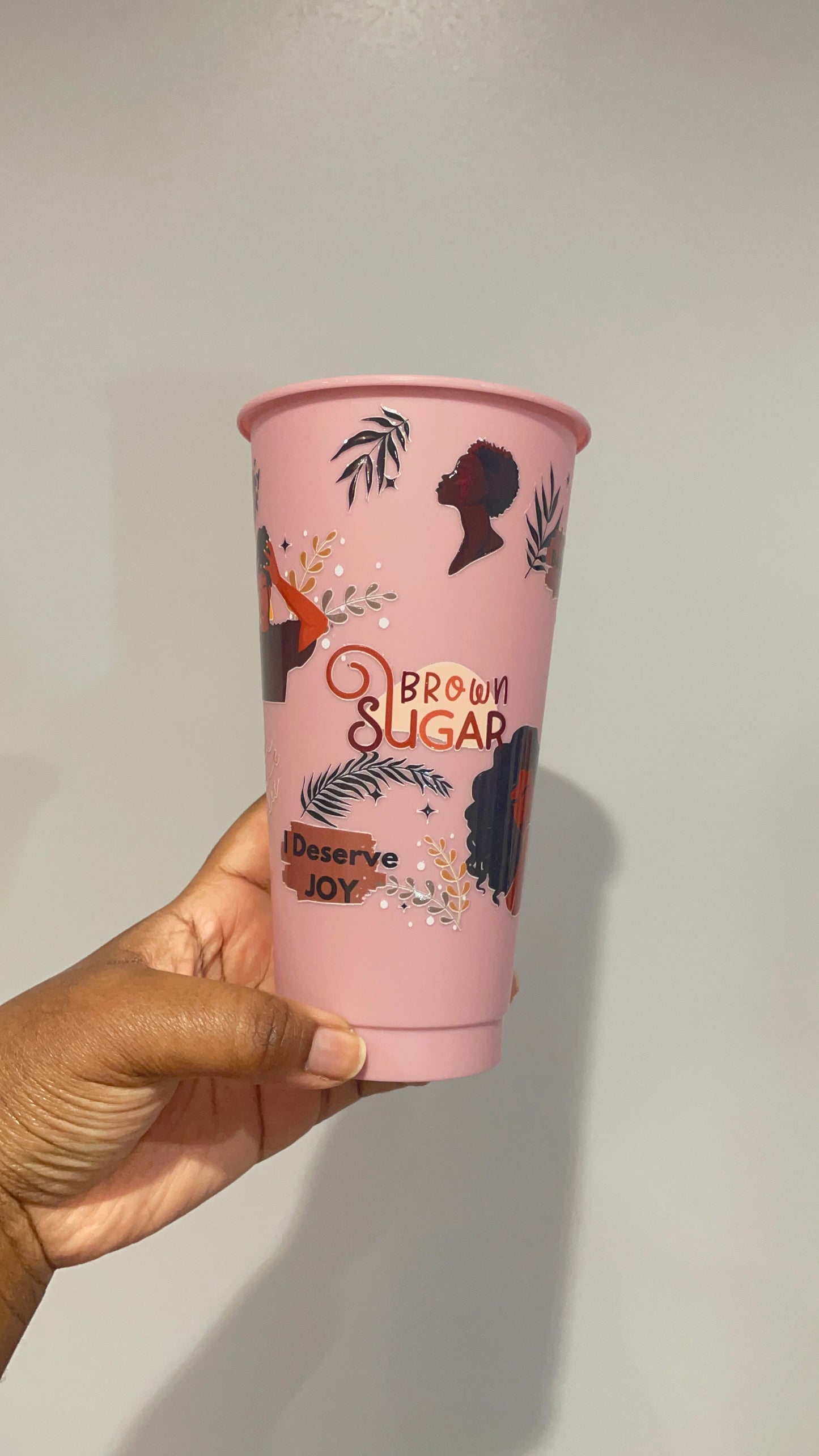 Brown Sugar Black Women Affirmations Muted Pink Cold Cup