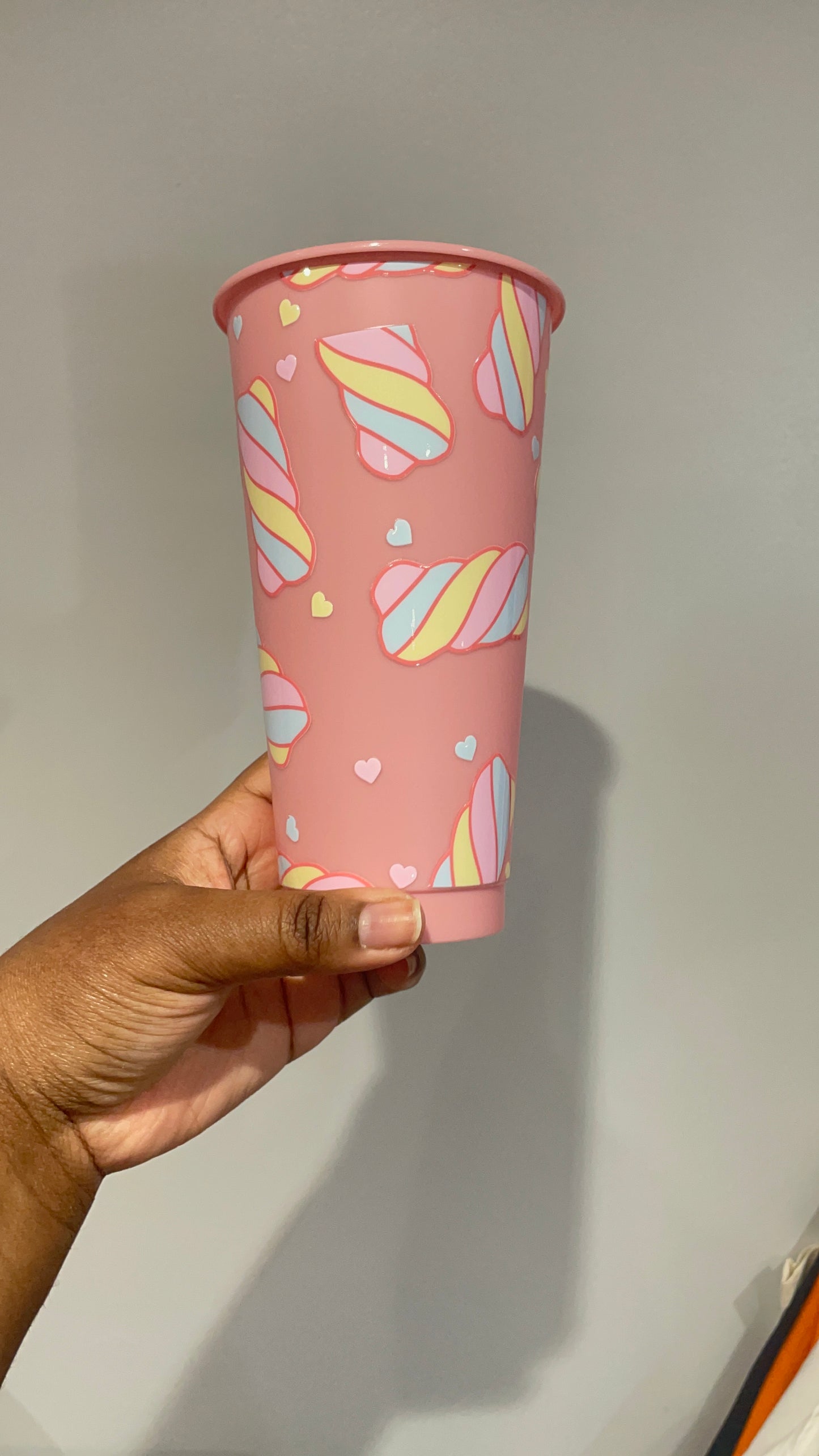 Marshmallows Muted Pink Cold Cup