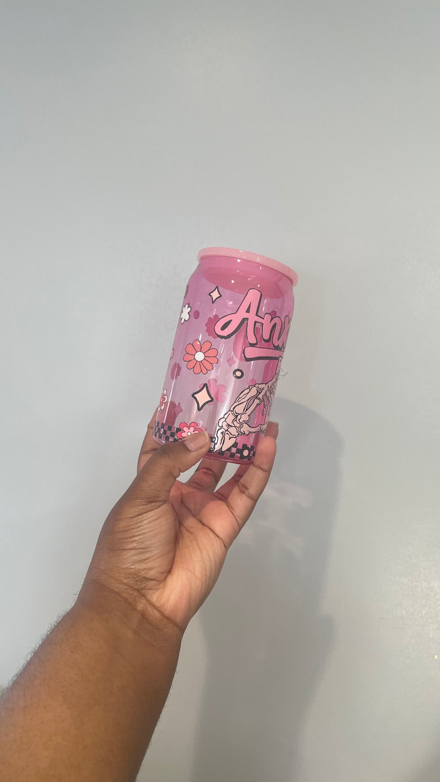 Anxiety Off Pink Plastic Can Tumbler