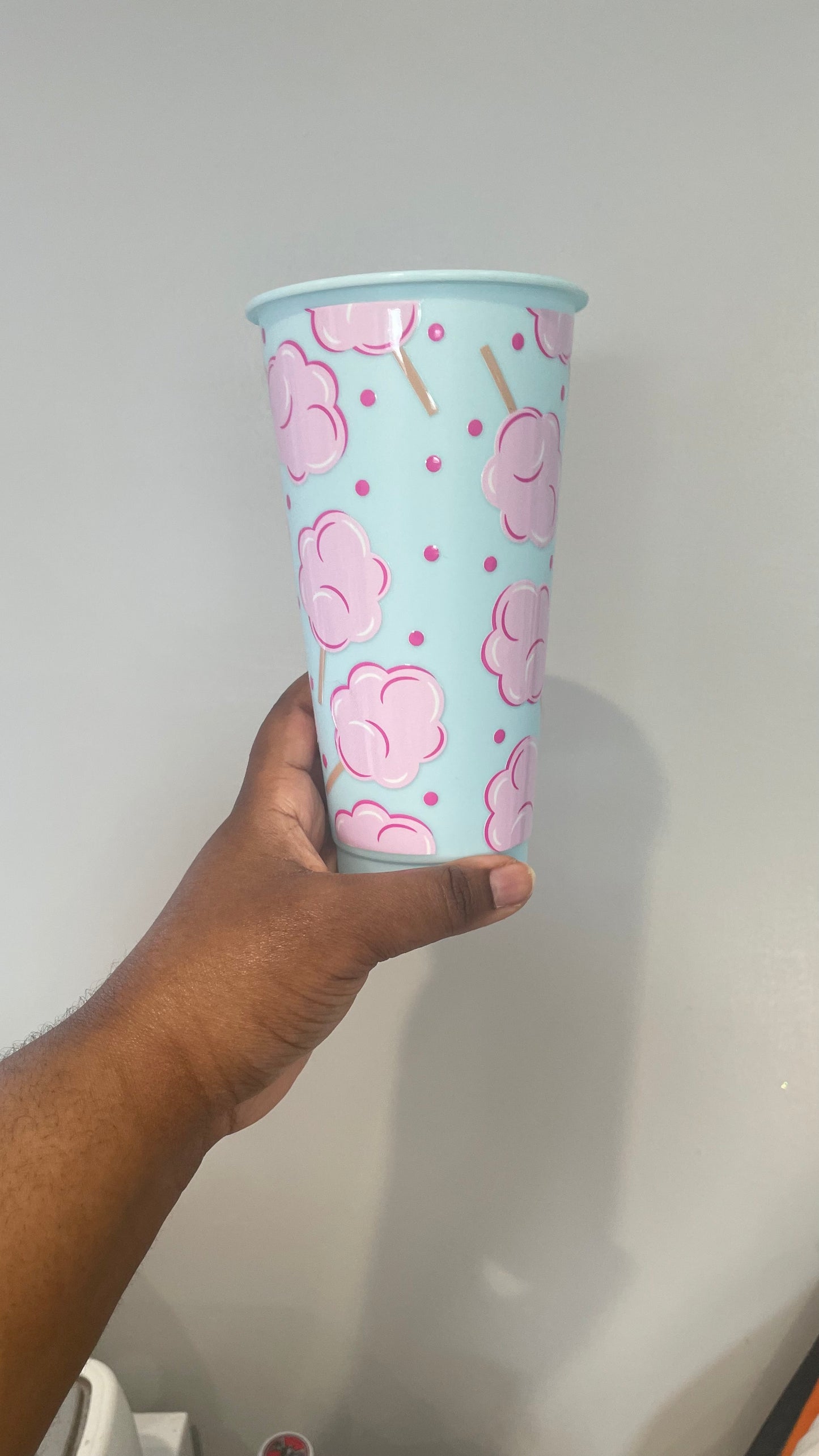 Light Blue Candy Floss Cold Cup