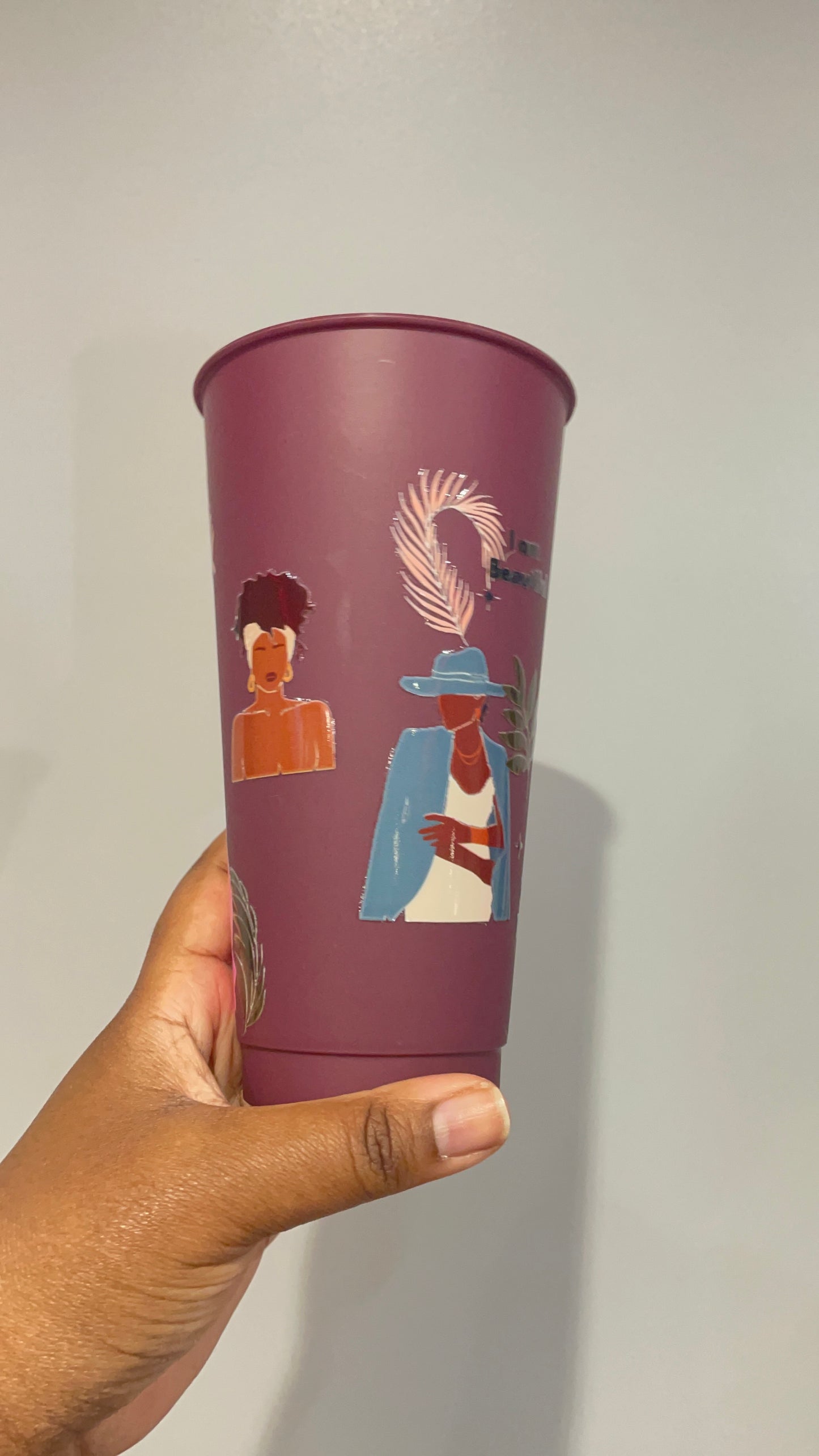 Black Women Affirmations Burgundy Cold Cup