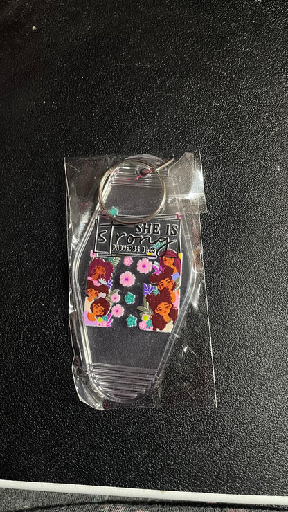 Melanin Women Motel Keychains