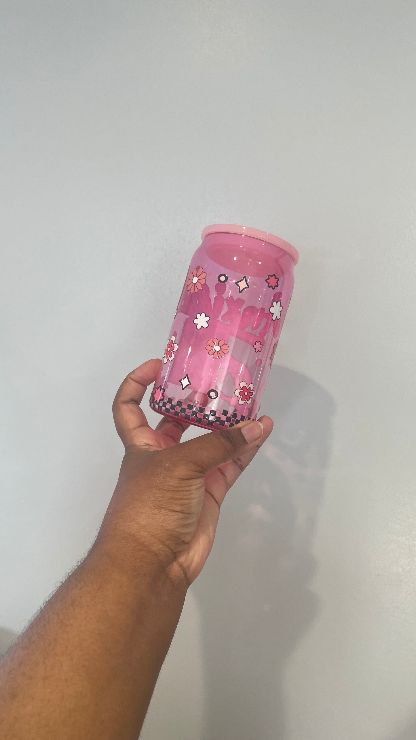 Anxiety Off Pink Plastic Can Tumbler