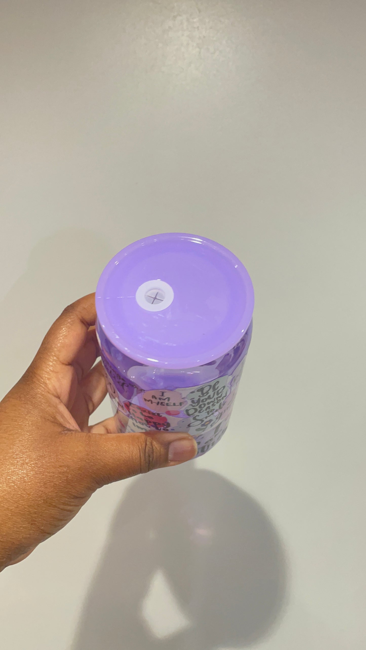 Self Love Purple Plastic Can Tumbler