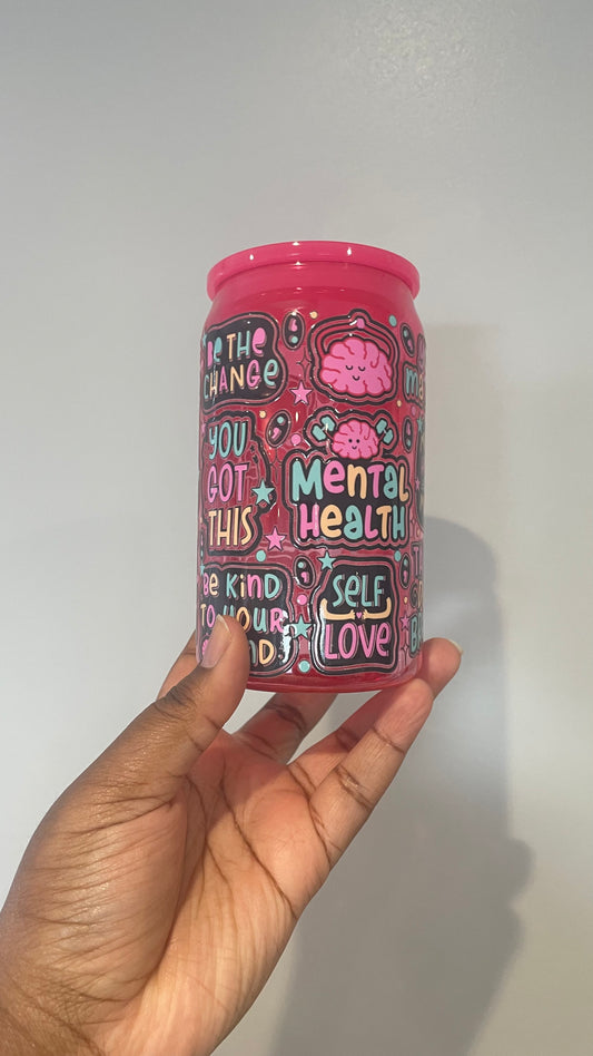 Mental Health Does Matter Hot Pink Plastic Can Tumbler