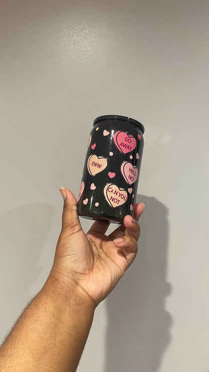 Love you not plastic can tumbler