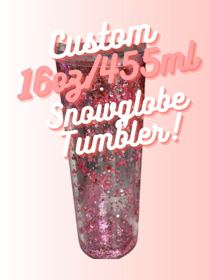 MAKE-YOUR-OWN Custom Skinny Snowglobe Tumbler