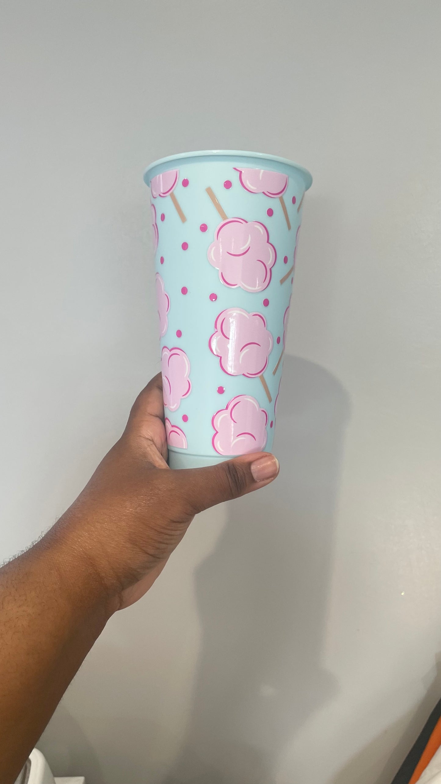 Light Blue Candy Floss Cold Cup