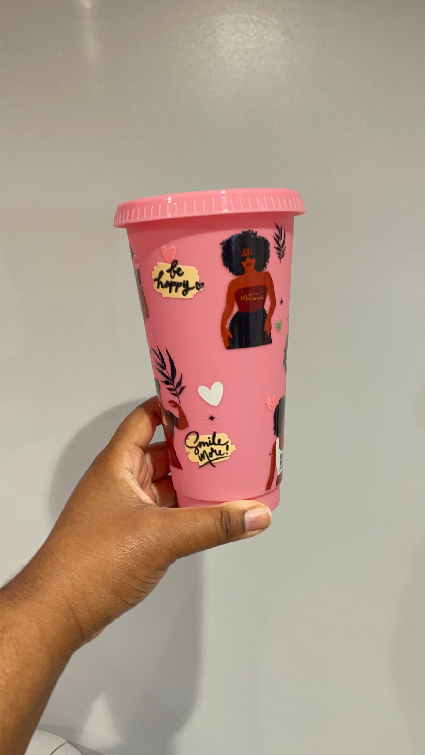 Pink Black Women Affirmations Cold Cup