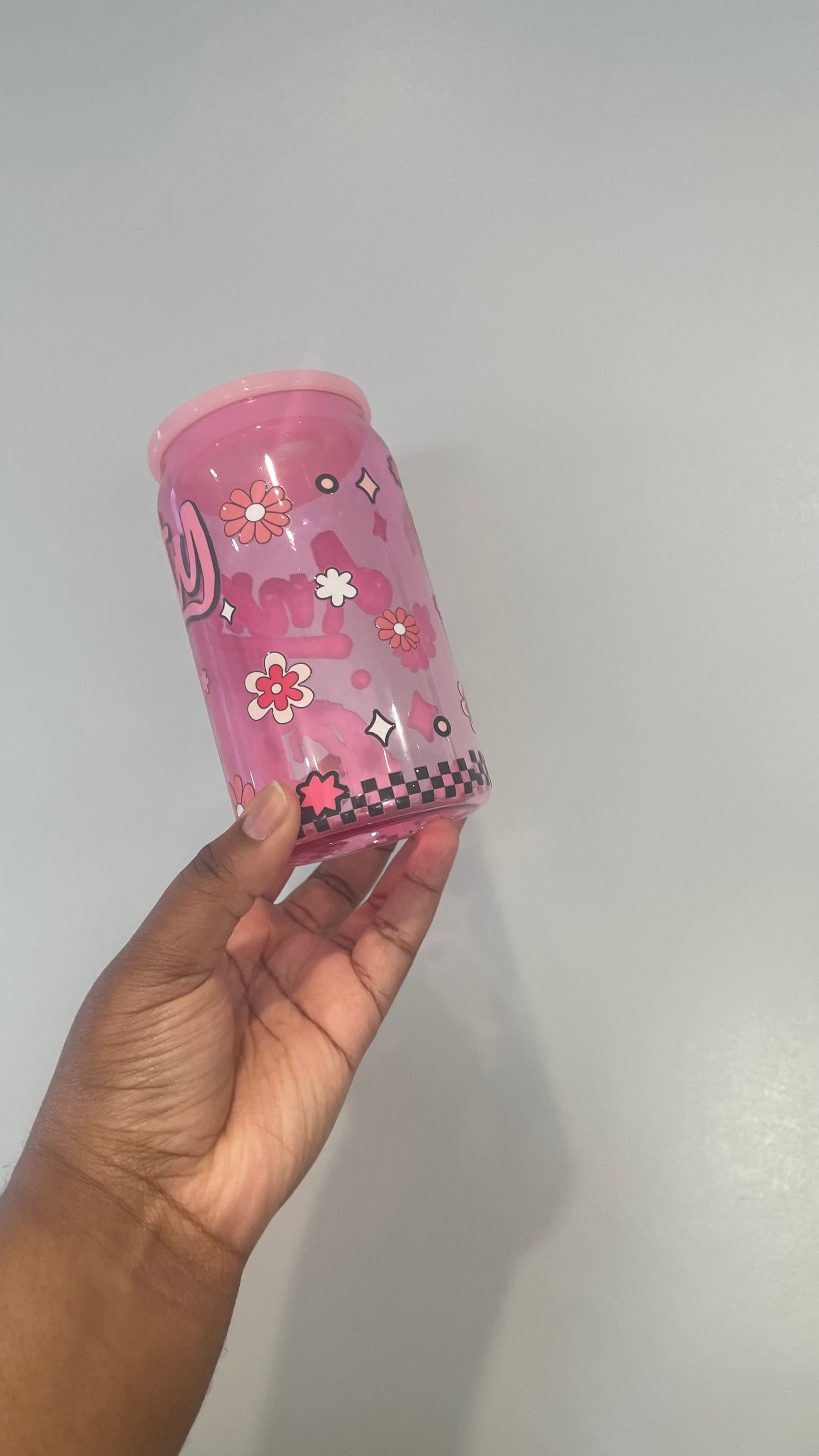 Anxiety Off Pink Plastic Can Tumbler