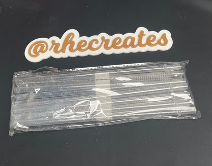 Glitter straws (Clear w/SILVER Glitter)
