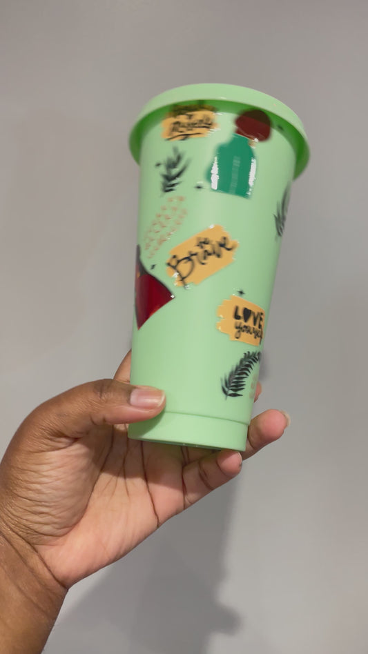 Green Black Women Affirmations Cold Cup