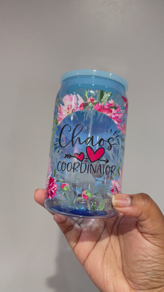 Blue Chaos Coordinator Plastic Can Tumbler