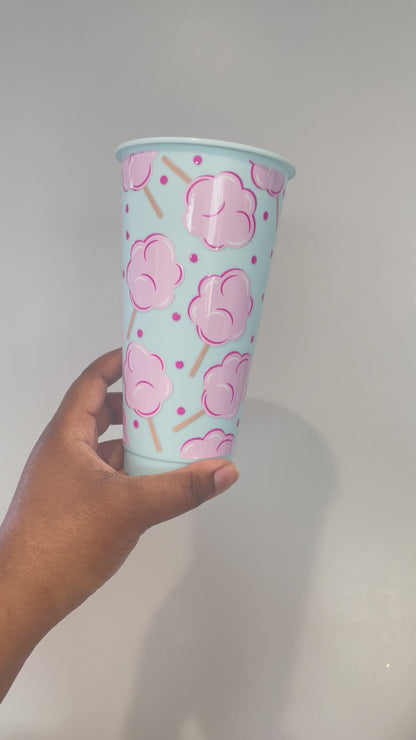 Light Blue Candy Floss Cold Cup