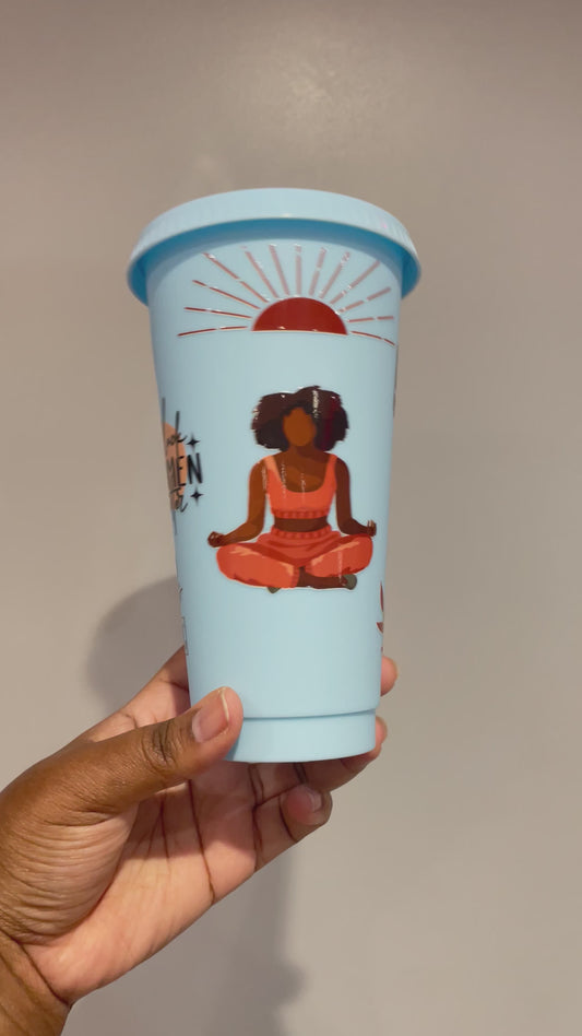 Light Blue Black Girl Empowerment Cold Cup