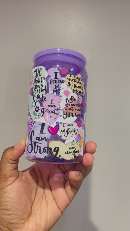 Self Love Purple Plastic Can Tumbler