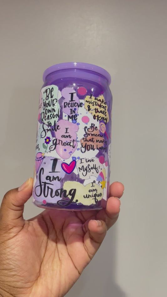 Self Love Purple Plastic Can Tumbler