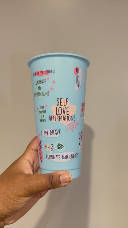 Baby Blue Self Love Affirmations Cold Cup