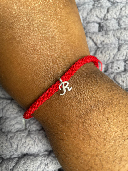 Round Friendship Bracelet with Letter Charm