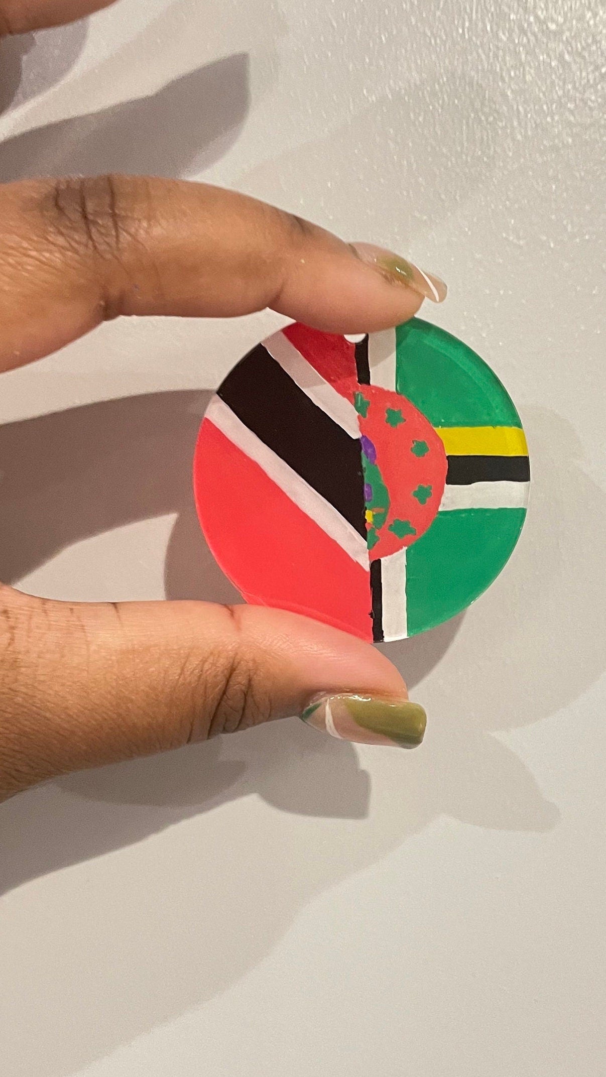 FLAG 2" Circle Keyring | Hand drawn acrylic flag keyring | Hand painted flag Keyring coated in UV resin