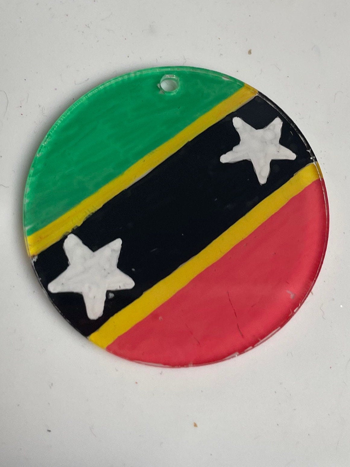 FLAG 2" Circle Keyring | Hand drawn acrylic flag keyring | Hand painted flag Keyring coated in UV resin